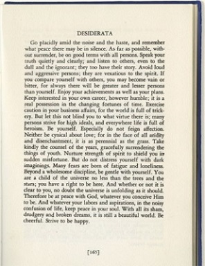 Desiderata im Buch The Poems of Max Ehrmann